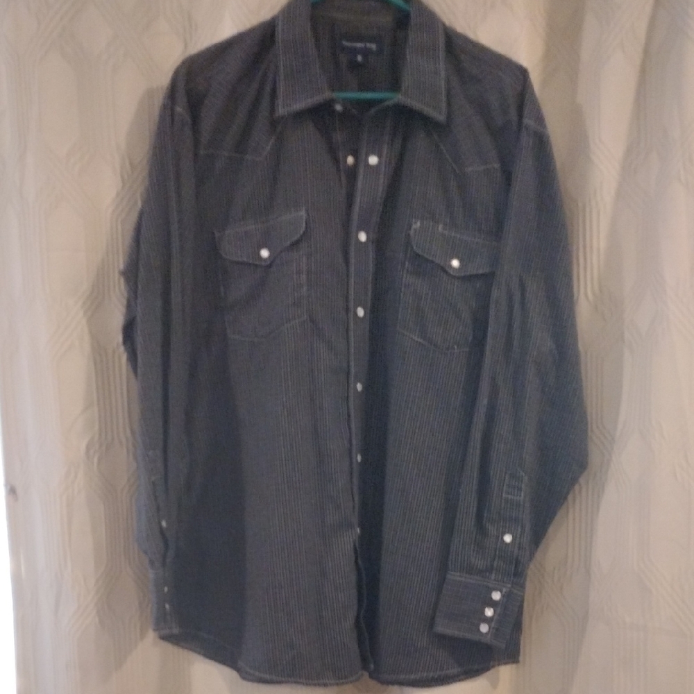 Panhandle Slim Black and White Checkered Pearl Snap Shirt